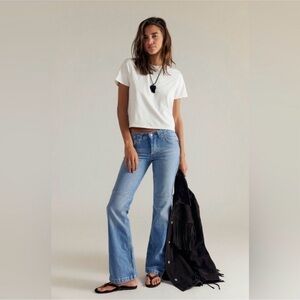 NEW Free People FP We the Free Flora Low Rise Bootcut Denim Jeans Blue 28 NWT